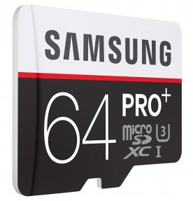 Card de memorie Samsung MicroSD PRO Plus, 64GB, Class 10, UHS-I + Adaptor